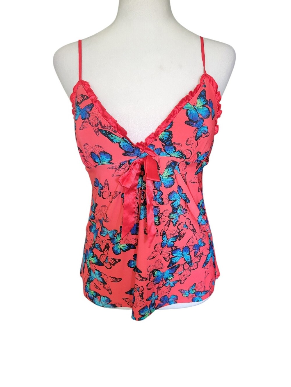 Jenni By Jennifer Moore Butterfly Print Pajamas Red sz S